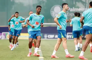 Abner participa do treino na Academia do Futebol do Palmeiras (Foto: Rafael Ribeiro/CBF)
