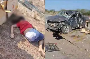 Acidente aconteceu no Rodoanel próximo à BR-343; condutor teve traumatismo craniano (Foto: Reprodução)