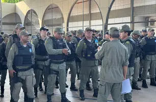 Alinhamento no Quartel General da Polícia Militar (Foto: Reprodução)