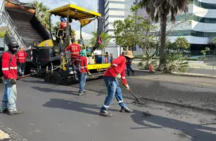 Avenida João XXIII recebe obras de recapeamento (Foto: Welligton Oliveira/ Conecta Piauí)