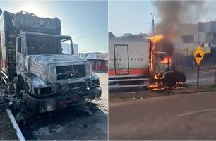 Caminhão pega fogo em Picos (Foto: Reprodução e Cidades na Net)