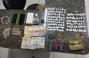 Casal é preso com grande quantidade de cocaína durante abordagem da PM em Timon (Foto: Divulgação/PMMA)