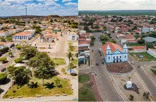 Cidades de Oeiras e São João do Piauí, respectivamente (Foto: Reprodução)