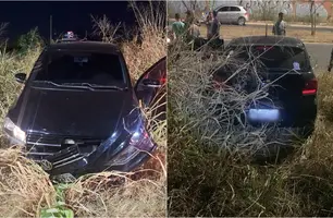 Criminosos bateram veículo e abandonaram em seguida (Foto: Reprodução)