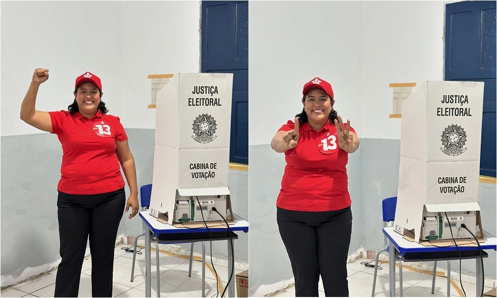 'Dias melhores virão!', diz Camila Barbosa após votar em Lagoa do Piauí