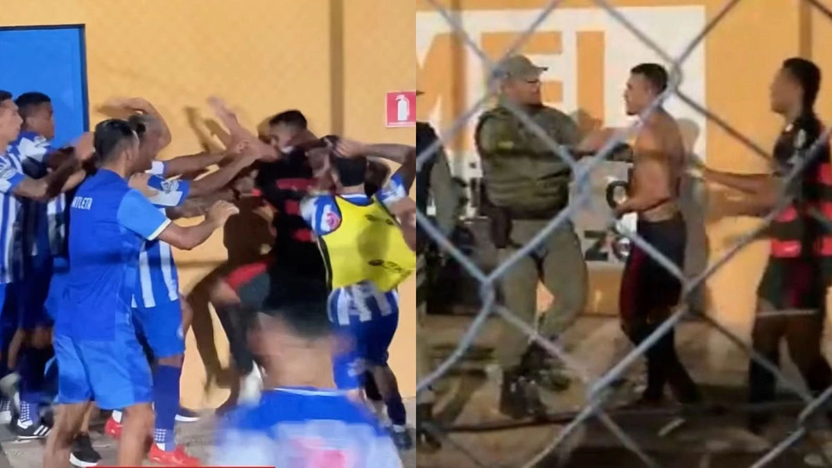 Flamengo x Comercial termina em pancadaria entre jogadores no Piauiense Série B