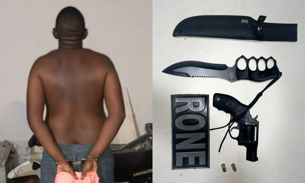 Homem é preso com arma e faca após descumprir uso de tornozeleira em Teresina