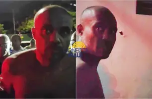 Homem é preso por tráfico e xinga repórter (Foto: Repórter 12 / Conecta Piauí)