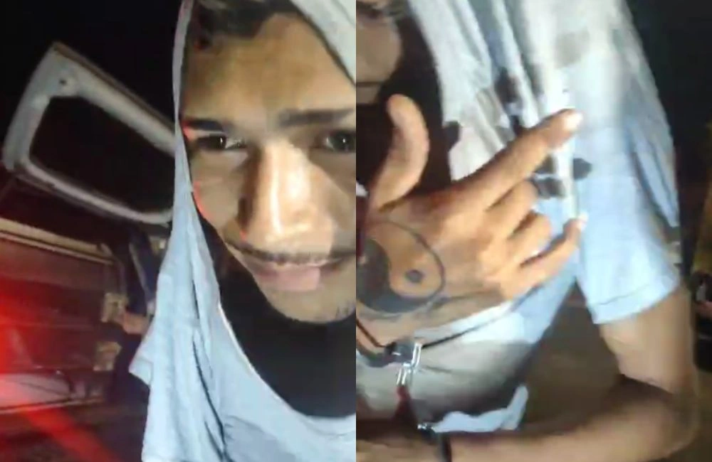 Homem faz gesto de facção criminosa e sorri ao ser preso por furto em Lagoa Alegre