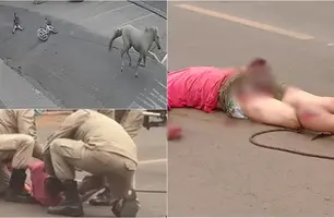 Homem tenta roubar cavalo e é arrastado por 750 metros (Foto: Reprodução)