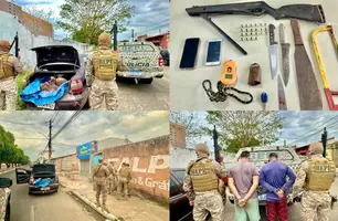 Homens são presos com arma e animais abatidos dentro de carro em Teresina (Foto: SSP-PI)