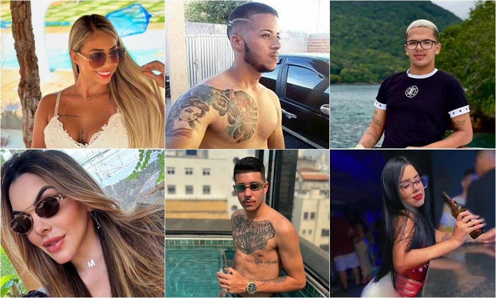 Influenciadores Letícia Ellen, Diogo Xenon, Pedro Lopes (Lokinho), Milena Pamela, Douglas Guimarães e Yrla Lima, respectivamente