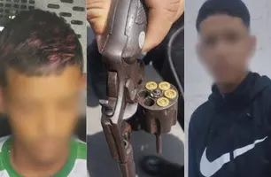 Menores são conduzidos com arma de fogo na zona Sul de Teresina (Foto: Reprodução)