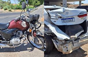 Motociclista fica ferido após ser prensado entre dois veículos na BR-316, em Picos (Foto: Reprodução)