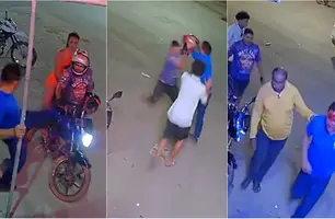 Mototaxista e dono de restaurante entraram em briga corporal e empresário saiu sangrando (Foto: Reprodução)