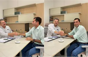 Prefeito eleito de Paulistana, Osvaldo da Abelha, se reúne com Wilson Martins (Foto: Reprodução)