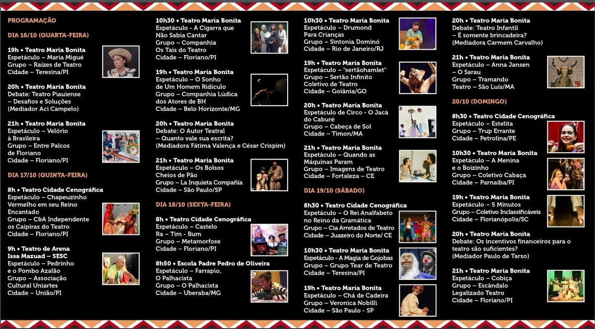 Programação completa do Festival Nacional de Teatro