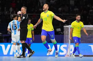 Rafa Santos marcou o segundo gol do Brasil na final da Copa do Mundo de Futsal 2024 (Foto: Alex Caparros/FIFA)