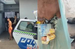 Relaxando: polícia prende suspeitos que vendiam drogas deitados em redes em Altos (Foto: Repórter 12/Conecta Piauí)