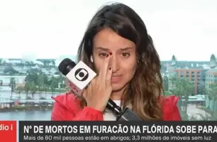 Repórter chora ao relatar cobertura de furacão Milton: 'Foi difícil dormir' (Foto: Divulgação)
