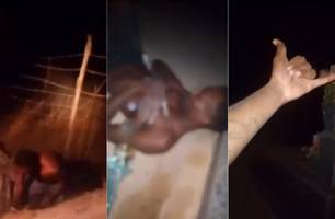 Responsáveis pelo sepultamento do homem, em um cemitério de Jaicós (Foto: Reprodução)