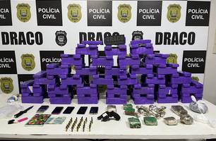 Apreensão de cerca de 140 tabletes de skunk (Foto: Divulgação/DRACO)