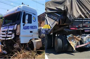 Carretas colidem na BR-316 (Foto: Repórter 12 / Conecta Piauí)