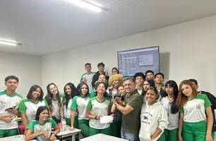 Cinema na Escola Seduc: Estudantes do Premen Norte aprendem técnicas de som (Foto: Ascom/Governo do Piauí)
