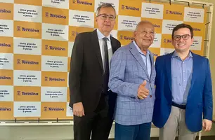 Dr. Ítalo Costa, chefe da Saúde de Teresina, Esdras Avelino, auditor e prefeito Dr. Pessoa (Foto: Alessandra Fonseca/Conecta Piauí)