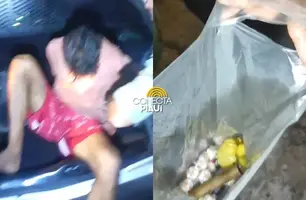 Homem em situação de rua é preso por tráfico de drogas no Centro de Teresina (Foto: Repórter 12/Conecta Piauí)