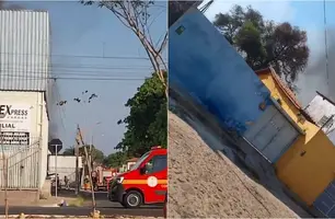 Incêndio de grandes proporções atinge distribuidoras na zona Sul de Teresina (Foto: Reprodução)