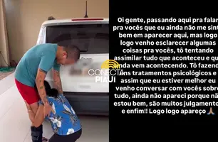 Lokinho é visto pela primeira vez com sua mãe após acidente em Teresina (Foto: Reprodução)