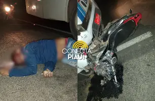 Motociclista morre ao colidir com ônibus na BR-316 em Monsenhor Gil (Foto: Reprodução)