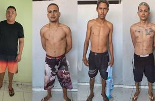 Presos suspeitos de envolvimento na morte de faccionado em restaurante em Ilha Grande (Foto: Divulgação/PMPI)