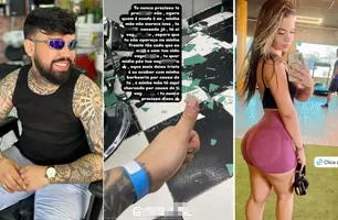 Revoltado, o empresário machucou a mão e afirmou: "to chei de ódio" (Foto: Reprodução/Redes Sociais)