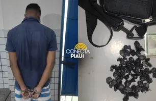 Suspeito de tráfico de drogas é preso com cocaína em bar na zona Sul de Teresina (Foto: Divulgação/PMPI)