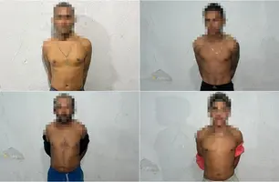 Suspeitos presos pela Polícia Militar em Cajueiro da Praia (Foto: Reprodução)