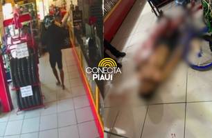 Vídeo flagra o momento em que jovem é alvejado no Promorar, zona Sul de Teresina (Foto: Reprodução)