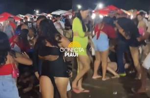 Briga entre mulheres é registrada no último dia da Expoapi, em Teresina (Foto: Reprodução)