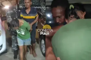 'Casal 20' é preso após ameaçar jovens com arma de fogo em Teresina (Foto: Repórter 12/Conecta Piauí)