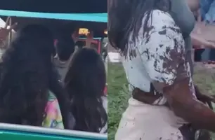 Duas crianças ficam feridas após trenzinho tombar na Vila Natal em Brasília (Foto: Reprodução)