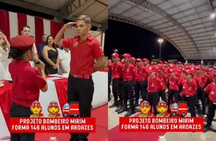 Formatura do Projeto Bombeiro Mirim certifica 146 crianças em Aroazes (Foto: Reprodução)