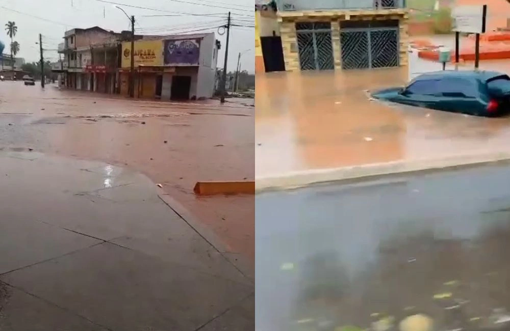 Forte chuva causa alagamentos em diversas ruas de Picos