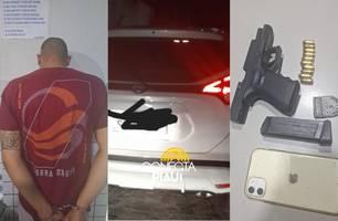 Homem é preso com arma e munições após perseguição na zona Sudeste de Teresina (Foto: Reprodução)