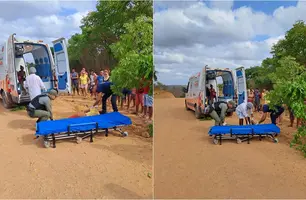 Homem em surto é contido após agredir socorrista e danificar ambulância na Nazária (Foto: Reprodução)