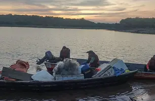 IBAMA-PI retira mais de 3 km de redes de pesca ilegal em Operação Piracema (Foto: Reprodução)