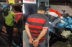 Jovens são presos por direção perigosa após perseguição policial em Teresina (Foto: Repórter 12 / Conecta Piauí)