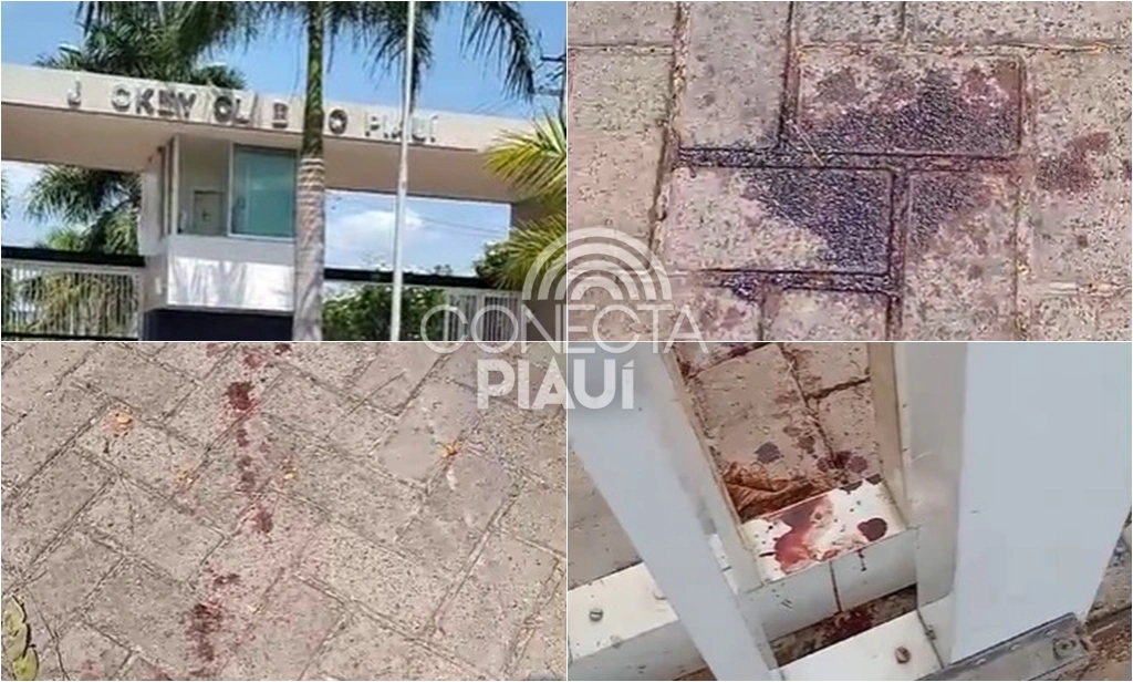 Marcas de sangue encontradas no Jockey Club do Piauí
