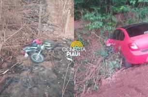 Motociclista morre em colisão frontal com carro na zona Rural de Teresina (Foto: Reprodução)