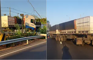 Motorista colide carreta em poste na BR-343 em Teresina; teste de alcoolemia confirma consumo de álcool (Foto: Reprodução)